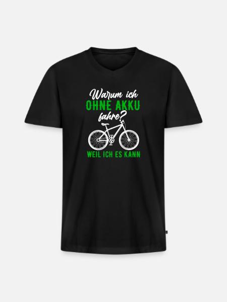 E-Bike Spruch - Männer Premium Bio T-Shirt mit V-Ausschnitt - Schwarz