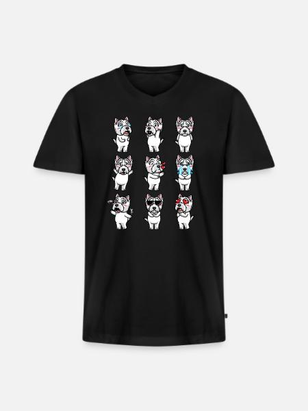 West Highland White Terrier Dog Westie - Men's Premium Organic T-shirt with V-neck - black