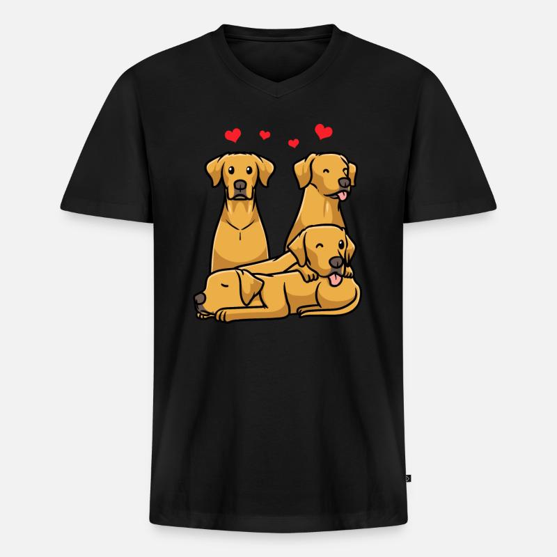 Rhodesian Ridgeback Hund - Männer Premium Bio T-Shirt mit V-Ausschnitt - Schwarz