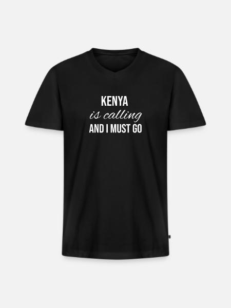 Kenya - Men's Premium Organic T-shirt with V-neck - black
