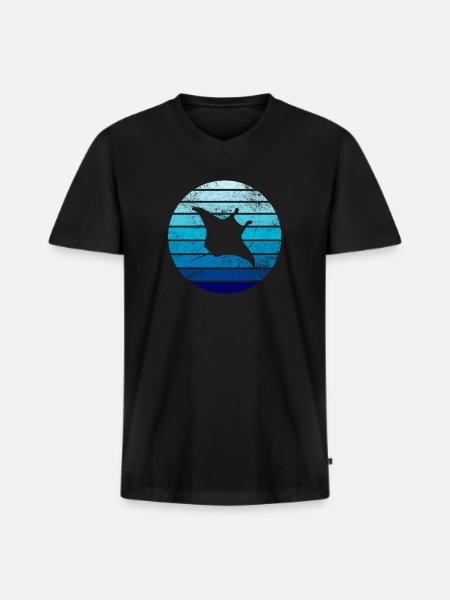 Stingray - Men's Premium Organic T-shirt with V-neck - black