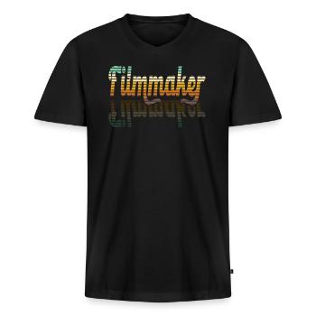 Cinéaste Réalisateur Producteur Cinéaste - T-shirt encolure en V Premium bio Homme - noir - Devant - Nico (187cm)