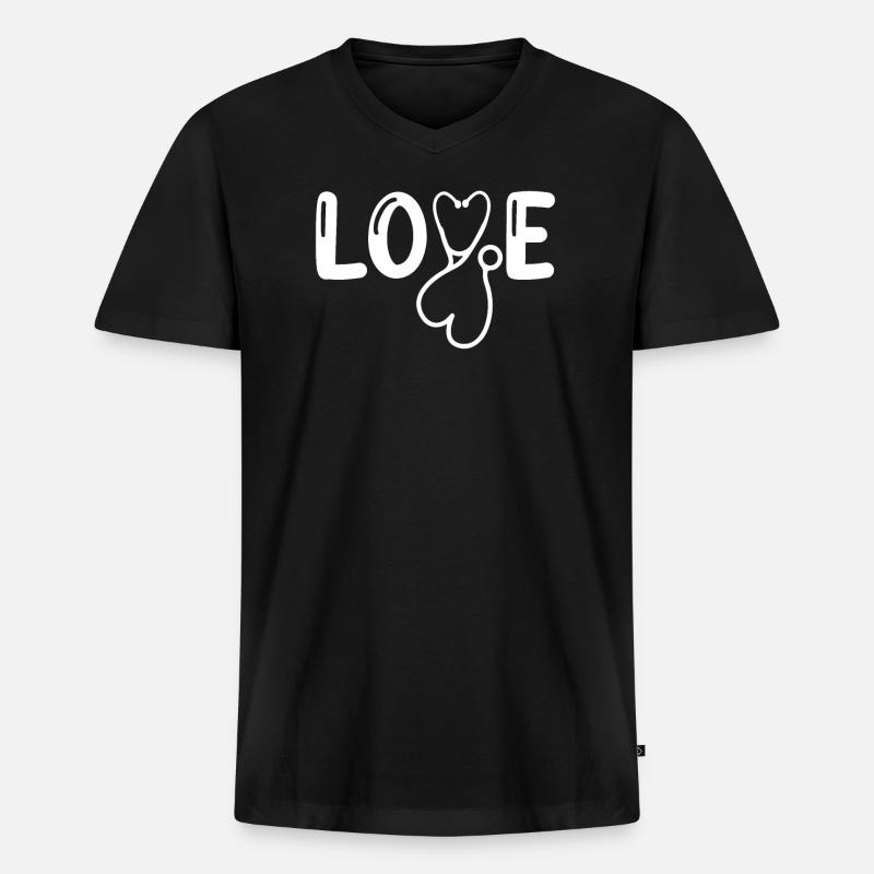 Krankenschwester - Männer Premium Bio T-Shirt mit V-Ausschnitt - Schwarz