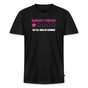 Brustkrebs Bewertung - Männer Premium Bio T-Shirt mit V-Ausschnitt - Schwarz - Vorne - Nico (187cm)