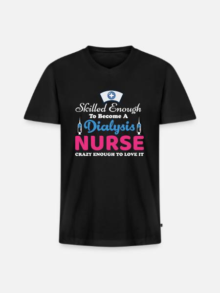 Dialyse Krankenschwester - Männer Premium Bio T-Shirt mit V-Ausschnitt - Schwarz