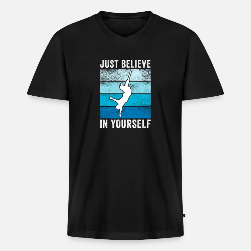 Bungee Jumping - Männer Premium Bio T-Shirt mit V-Ausschnitt - Schwarz