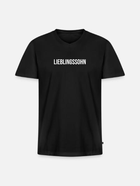 Lieblingssohn - Männer Premium Bio T-Shirt mit V-Ausschnitt - Schwarz