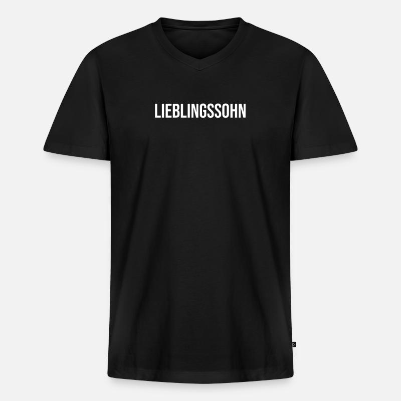 Lieblingssohn - Männer Premium Bio T-Shirt mit V-Ausschnitt - Schwarz