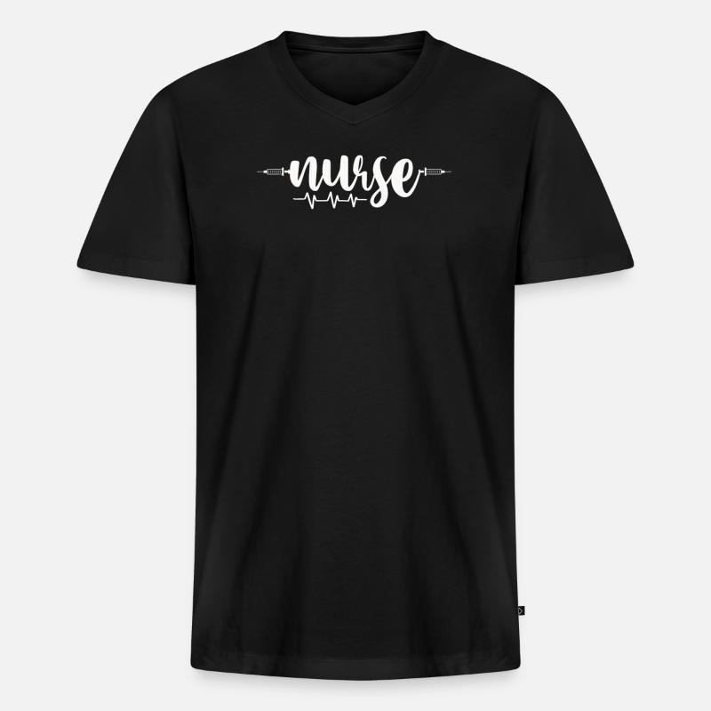 Krankenschwester - Männer Premium Bio T-Shirt mit V-Ausschnitt - Schwarz