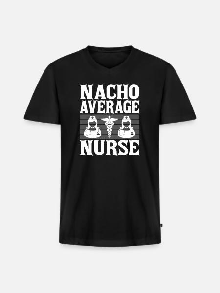 Nacho Average Nurse - Men's Premium Organic T-shirt with V-neck - black