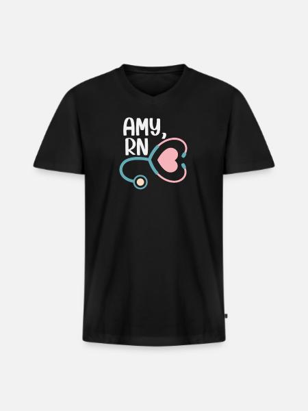 Krankenschwester Amy RN - Männer Premium Bio T-Shirt mit V-Ausschnitt - Schwarz