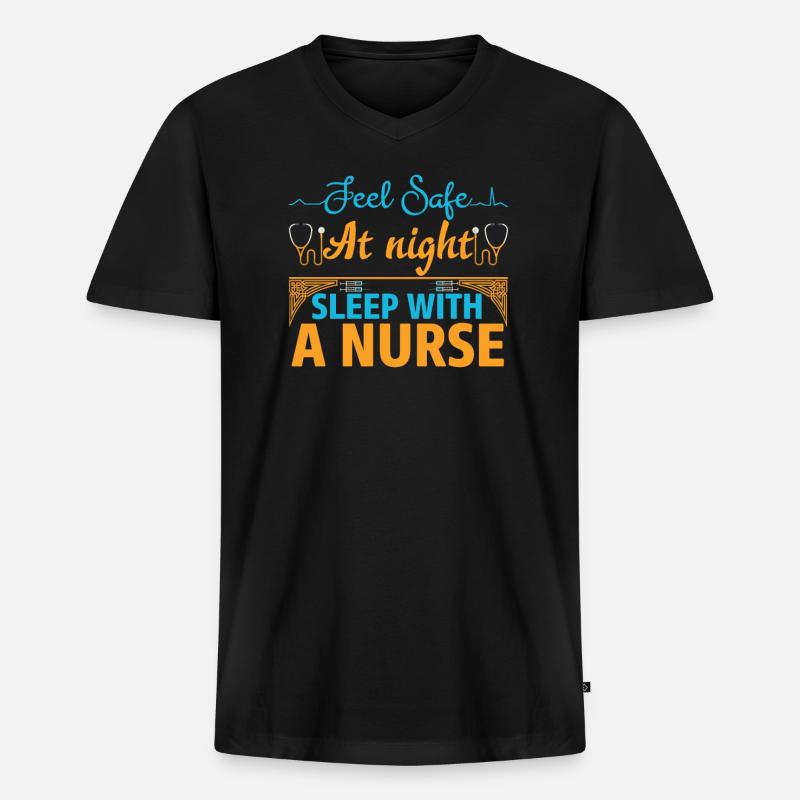 KRANKENSCHWESTER Pflegerin - Männer Premium Bio T-Shirt mit V-Ausschnitt - Schwarz