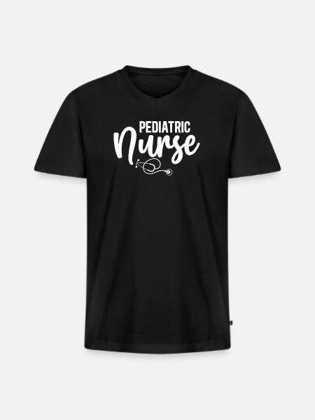 Pediatric Nurse - Men's Premium Organic T-shirt with V-neck - black