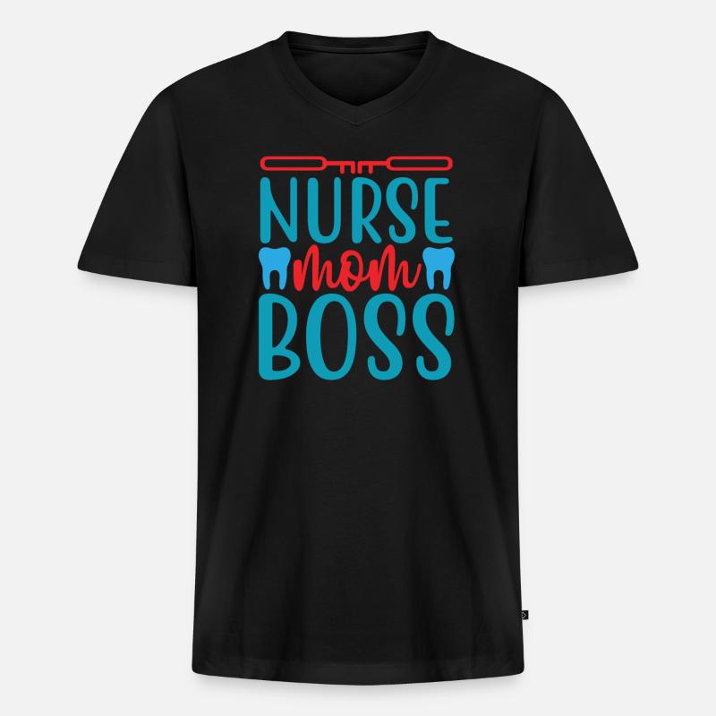 KRANKENSCHWESTER Pflegerin - Männer Premium Bio T-Shirt mit V-Ausschnitt - Schwarz