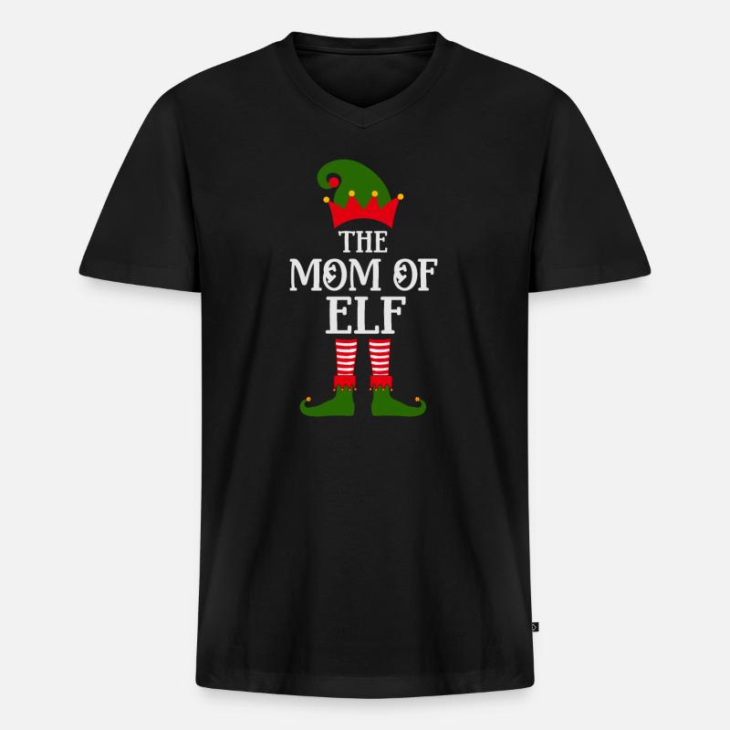 Die Elfenmutter Ugly Christmas - Männer Premium Bio T-Shirt mit V-Ausschnitt - Schwarz