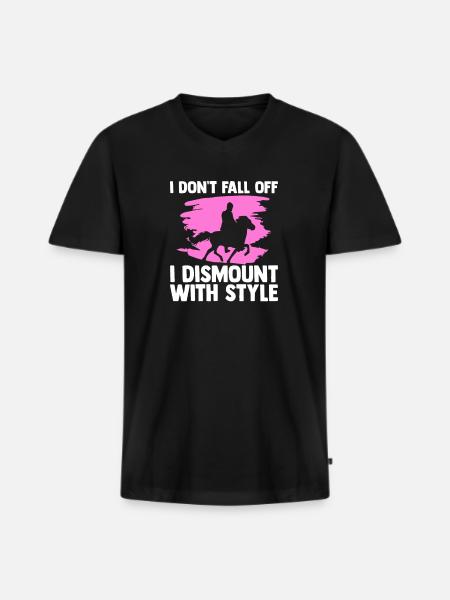 Pferde Reiten Reiter Spruch - Männer Premium Bio T-Shirt mit V-Ausschnitt - Schwarz