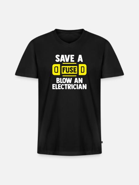 Elektroniker Elektriker Elektrotechniker - Männer Premium Bio T-Shirt mit V-Ausschnitt - Schwarz