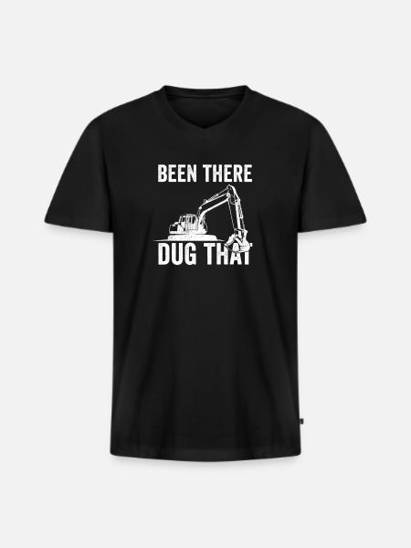 Bagger Baustelle Baggerfahrer Baggern Geschenk - Männer Premium Bio T-Shirt mit V-Ausschnitt - Schwarz