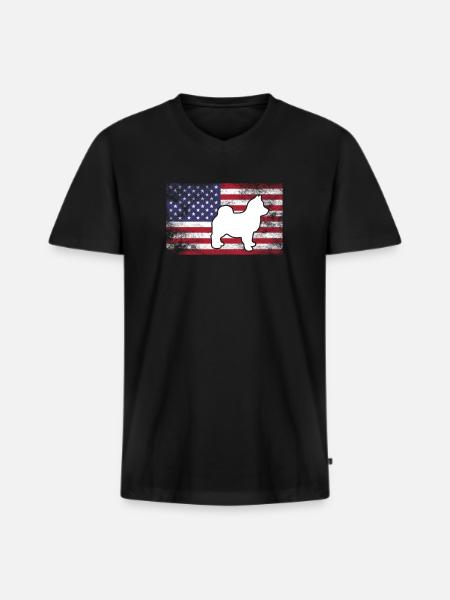 Pomsky - Men's Premium Organic T-shirt with V-neck - black