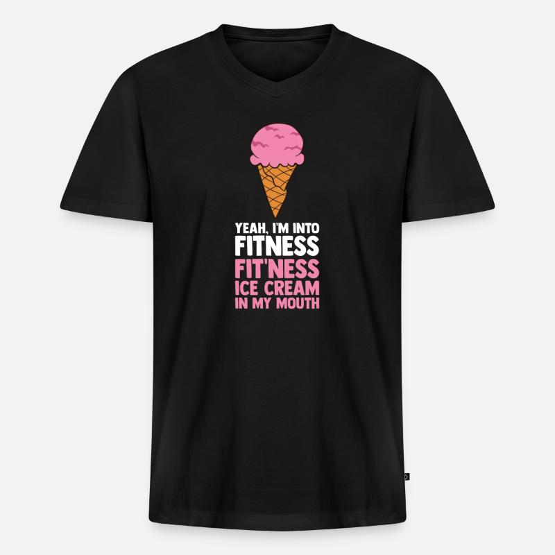 Lustiges Eiscreme-Zitat - Männer Premium Bio T-Shirt mit V-Ausschnitt - Schwarz