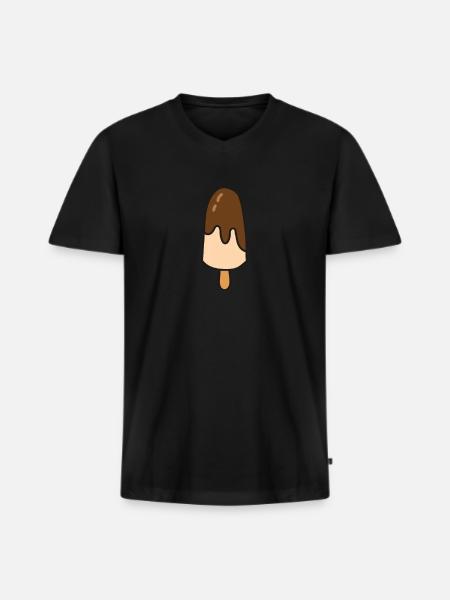 Funny Ice Cream Quote - Men's Premium Organic T-shirt with V-neck - black