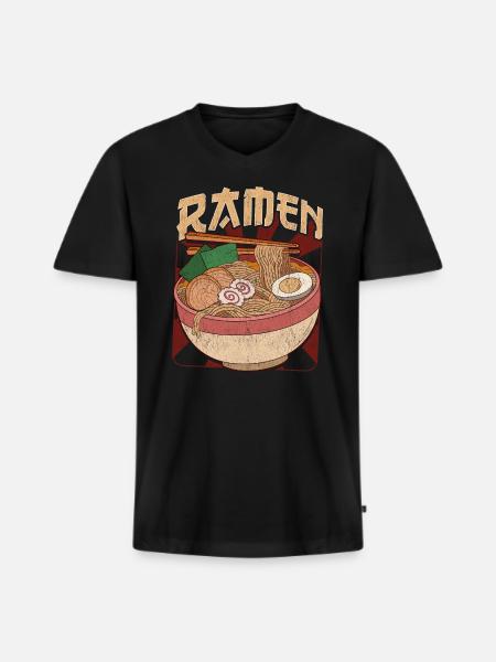 Un ramen japonais - T-shirt encolure en V Premium bio Homme - noir