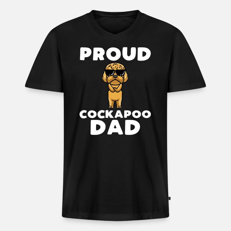 Cockapoo Hund - Männer Premium Bio T-Shirt mit V-Ausschnitt - Schwarz