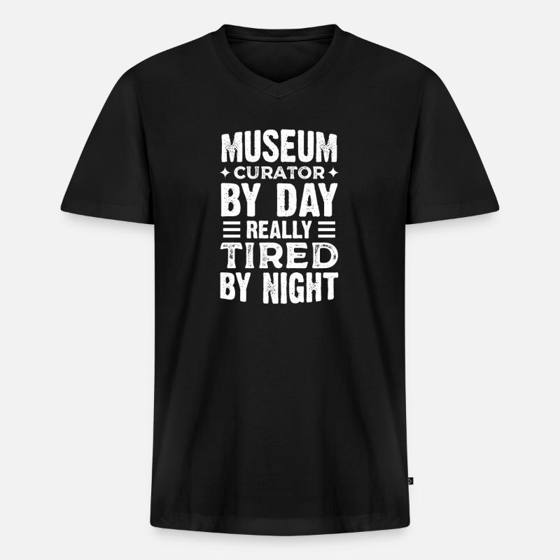 Musée Funny Design Musées - T-shirt encolure en V Premium bio Homme - noir
