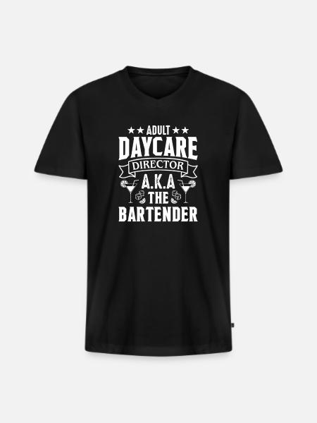 Waitress Bartender Waiter Server - Men's Premium Organic T-shirt with V-neck - black