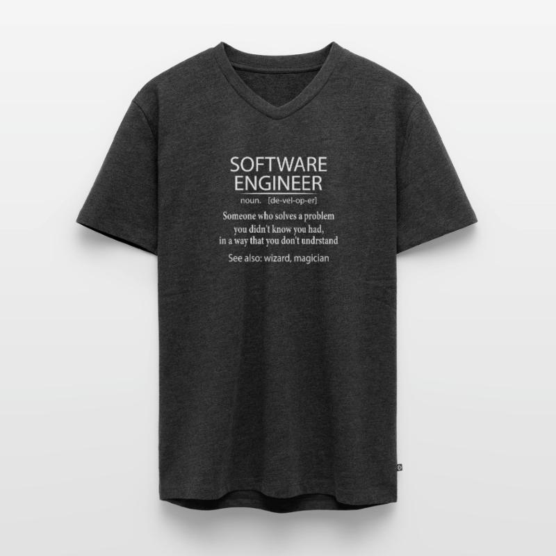 Programmierer, Computeradministrator, Programmierer, Softwareentwickler Männer Premium Bio T-Shirt mit V-Ausschnitt