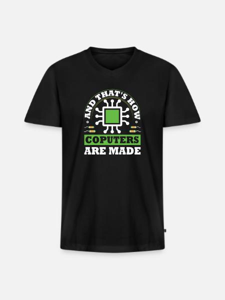Programmierer, Informatik, Coder Software - Männer Premium Bio T-Shirt mit V-Ausschnitt - Schwarz