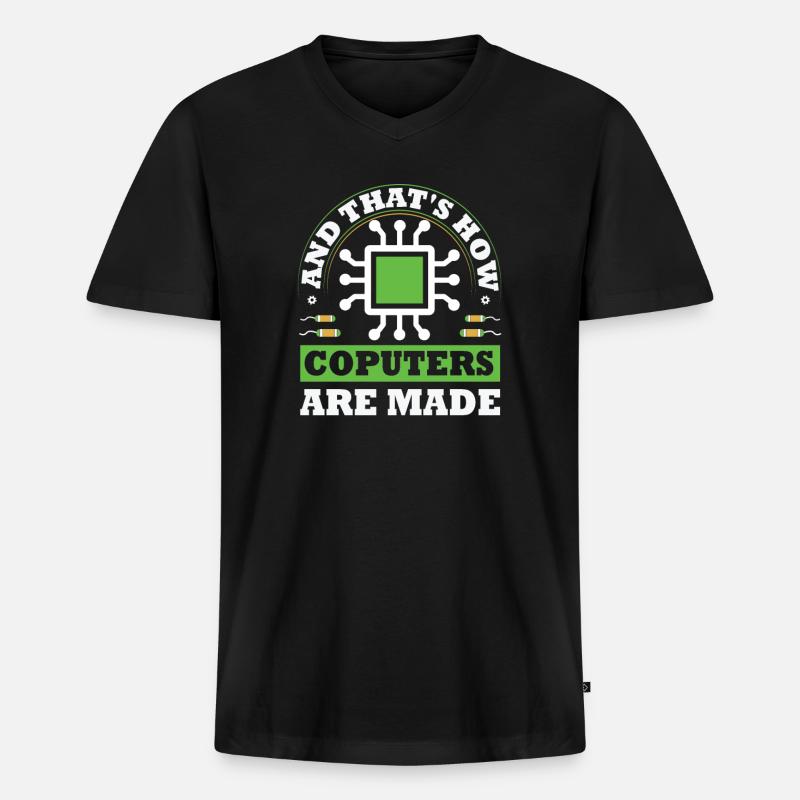 Programmierer, Informatik, Coder Software - Männer Premium Bio T-Shirt mit V-Ausschnitt - Schwarz