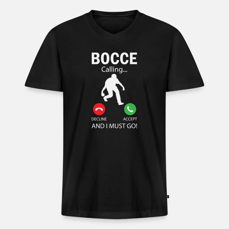 Bocce Player Funny Bocce - Men's Premium Organic T-shirt with V-neck - black