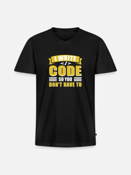 Informatik Admin Programmierer IT-Programmierer - Männer Premium Bio T-Shirt mit V-Ausschnitt - Schwarz