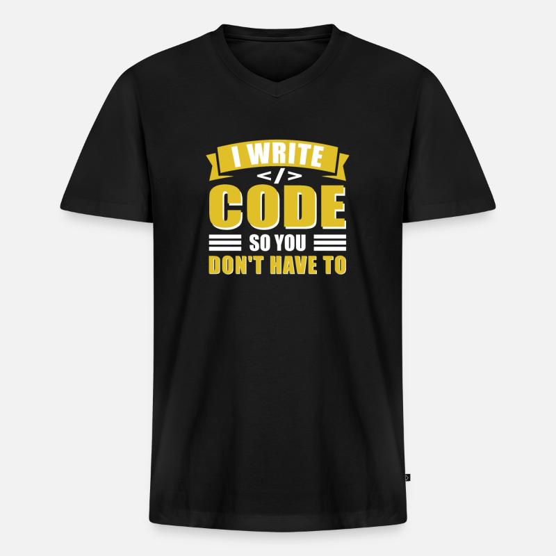 Informatik Admin Programmierer IT-Programmierer - Männer Premium Bio T-Shirt mit V-Ausschnitt - Schwarz