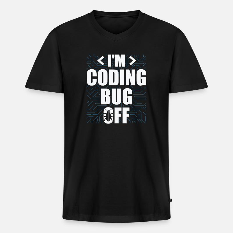 Informatik Admin Programmierer IT-Programmierer - Männer Premium Bio T-Shirt mit V-Ausschnitt - Schwarz