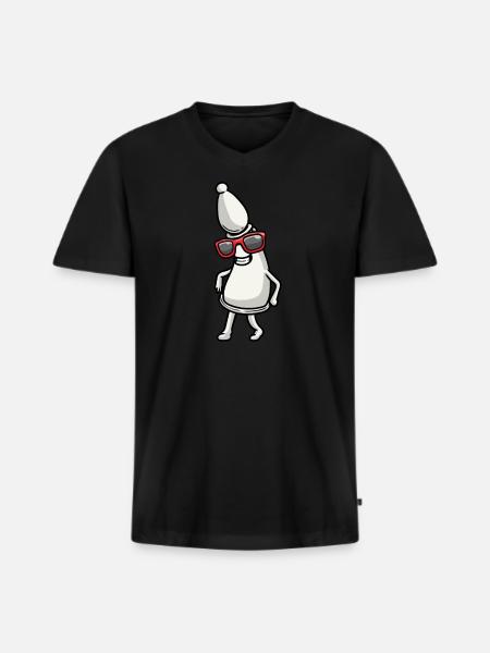 Pièces d’échecs dansantes Joueurs d’échecs - T-shirt encolure en V Premium bio Homme - noir