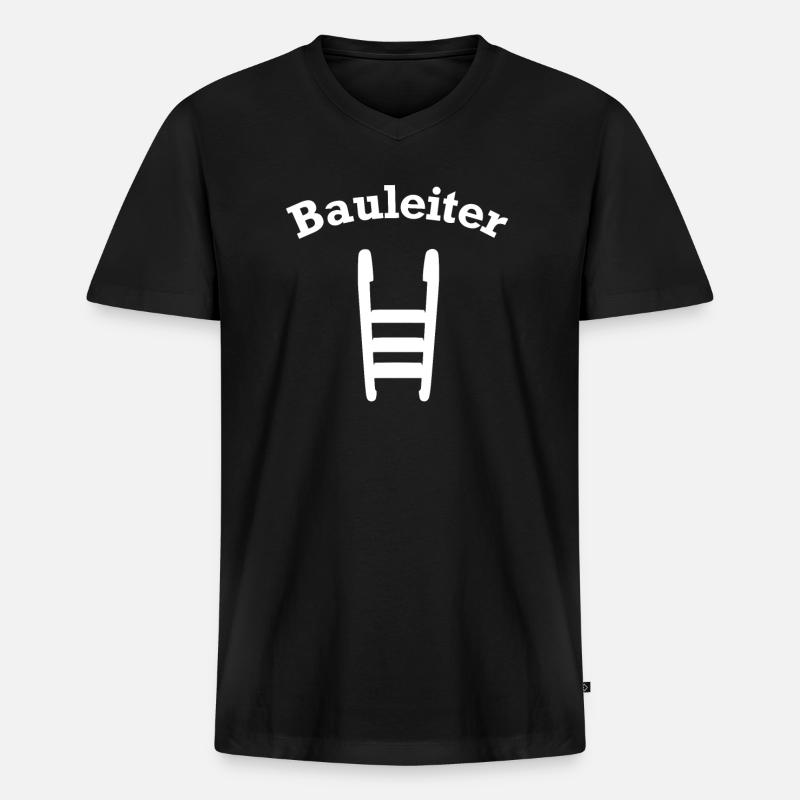 Bauleiter Baustellenleiter - Männer Premium Bio T-Shirt mit V-Ausschnitt - Schwarz