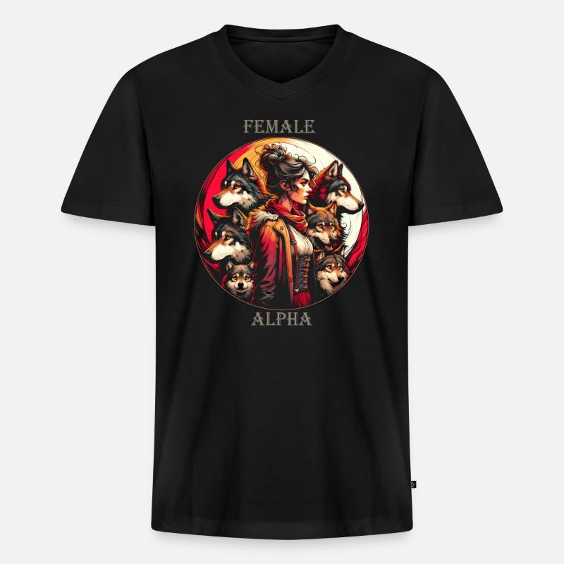 Alpha-Geist-Essenz - Männer Premium Bio T-Shirt mit V-Ausschnitt - Schwarz