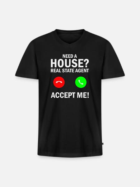 Realtor Real Estate Agent - Men's Premium Organic T-shirt with V-neck - black