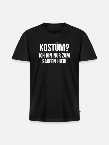 Kostüm Karneval Fasching - Männer Premium Bio T-Shirt mit V-Ausschnitt - Schwarz
