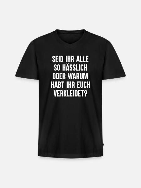 Kostüm Karneval Fasching - Männer Premium Bio T-Shirt mit V-Ausschnitt - Schwarz