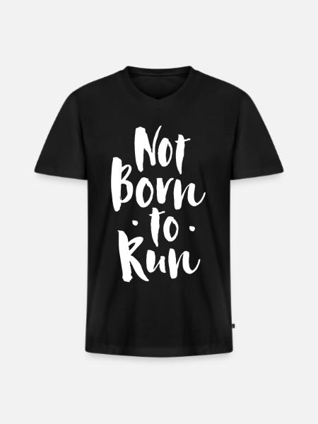 Pas né pour courir - T-shirt encolure en V Premium bio Homme - noir