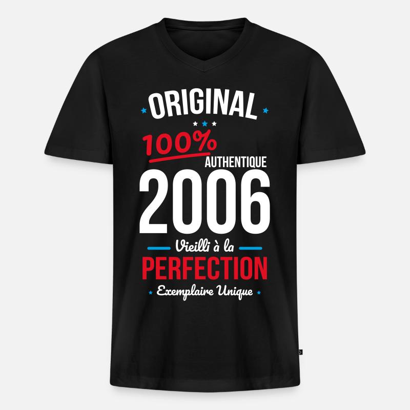 2006 – Original – Einzigartiges Exemplar - Männer Premium Bio T-Shirt mit V-Ausschnitt - Schwarz