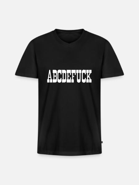 abcdefuck - Men's Premium Organic T-shirt with V-neck - black