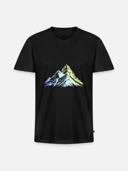 Mountains Nature Silhouette - Men's Premium Organic T-shirt with V-neck - black