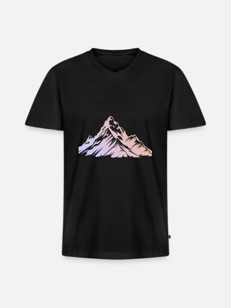 Alps Mountains Symbol - Men's Premium Organic T-shirt with V-neck - black