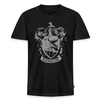 Harry Potter Ravenclaw Wappen - Männer Premium Bio T-Shirt mit V-Ausschnitt - Schwarz - Vorne - Nico (187cm)