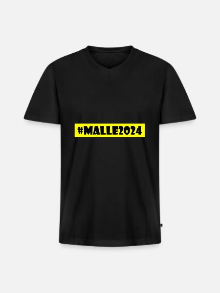 Malle 2024 - Männer Premium Bio T-Shirt mit V-Ausschnitt - Schwarz