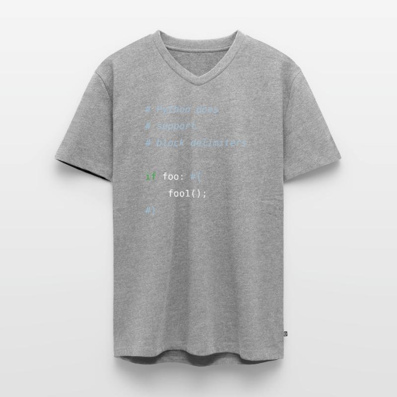 Python code | block delimiters | programmer humor Männer Premium Bio T-Shirt mit V-Ausschnitt